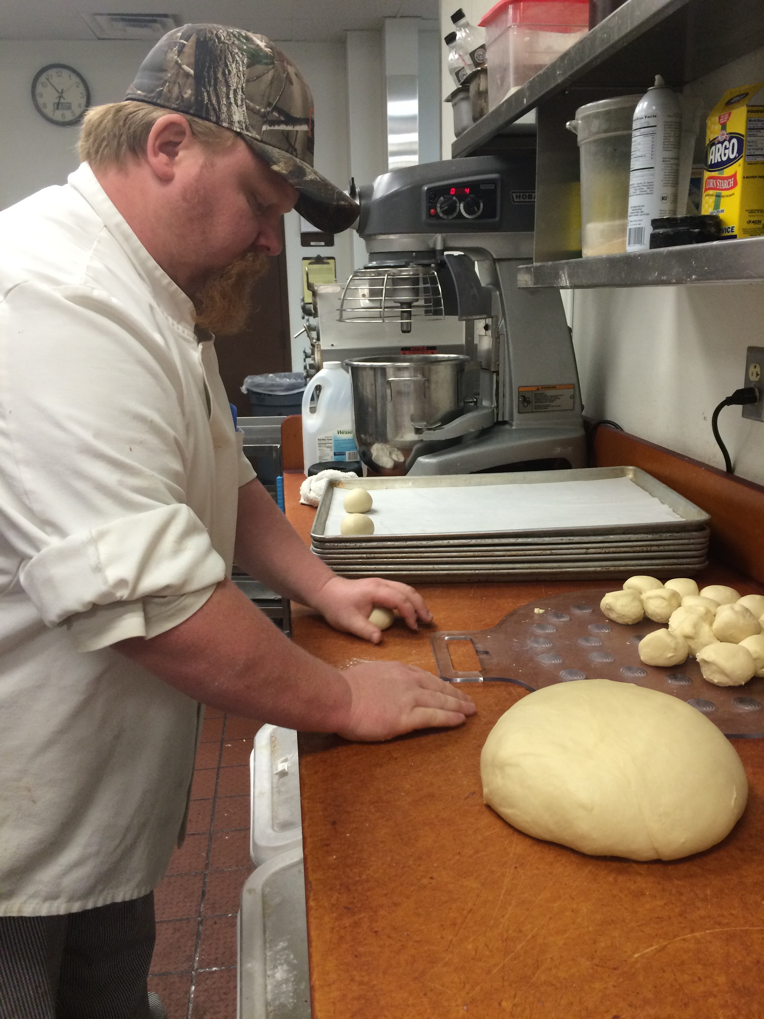 Baker 1, Bryan Murrell at work in Big Cedar Lodge's bakery.